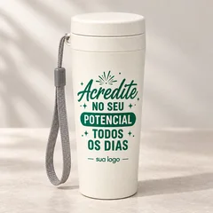 Copo Conquista — Copo térmico em inox de 320 ml, parede dupla e tampa livre de BPA.