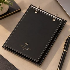 Kit Mesa Criativa — Bloco de mesa com marcadores, notas adesivas e porta-lápis.