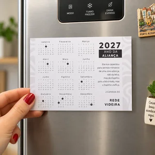 Calendário Geladeira — Calendário de geladeira de 21 × 15 cm personalizado